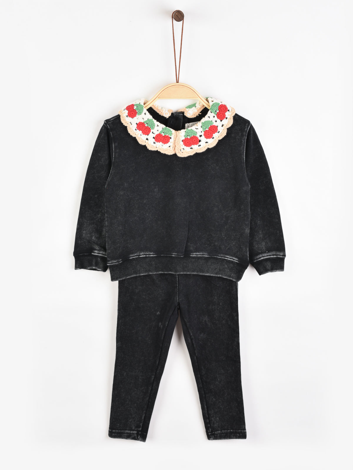Melange Cherry Collar Baby Set