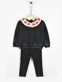 Melange Cherry Collar Baby Set
