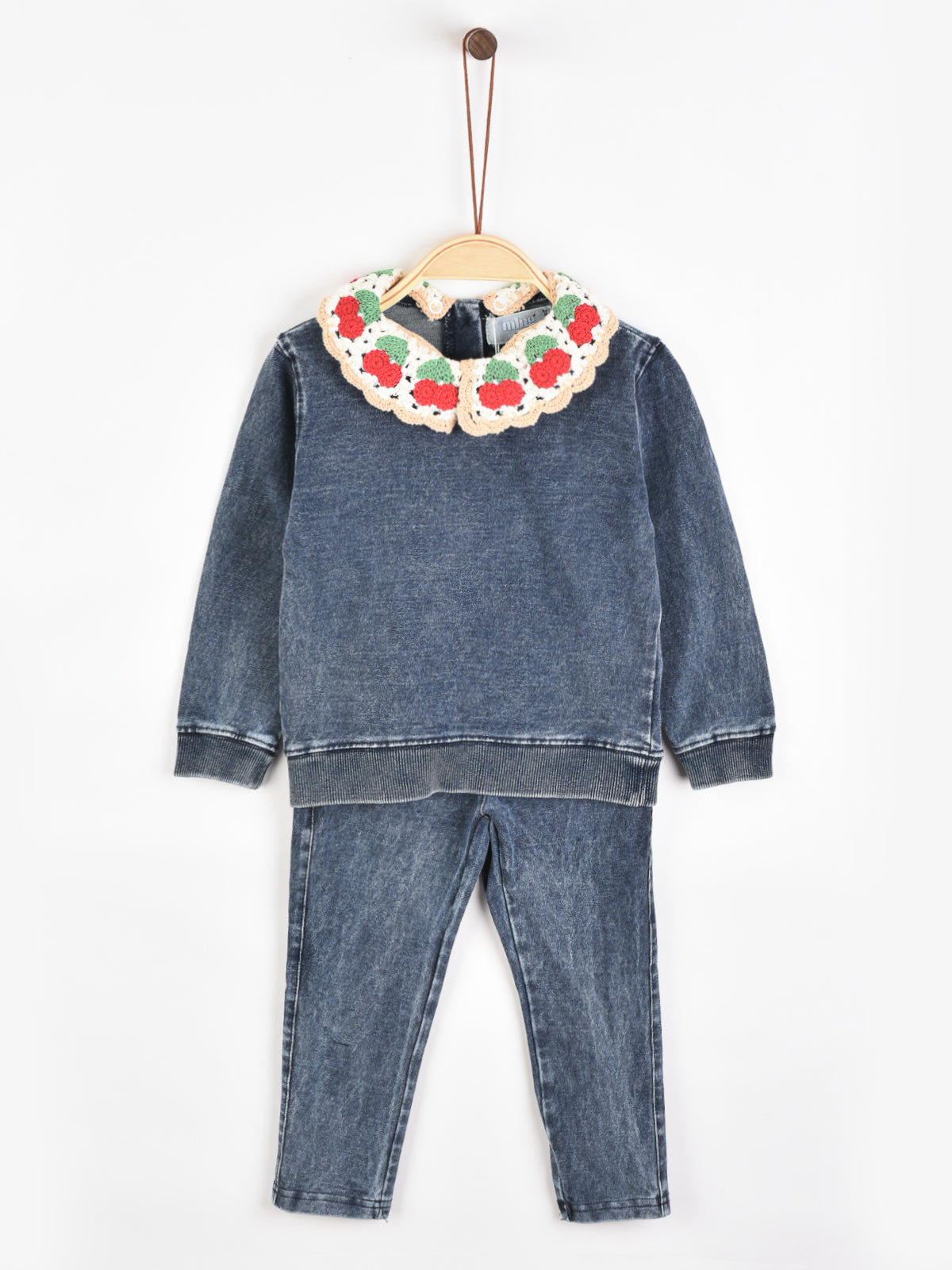 Melange Cherry Collar Baby Set