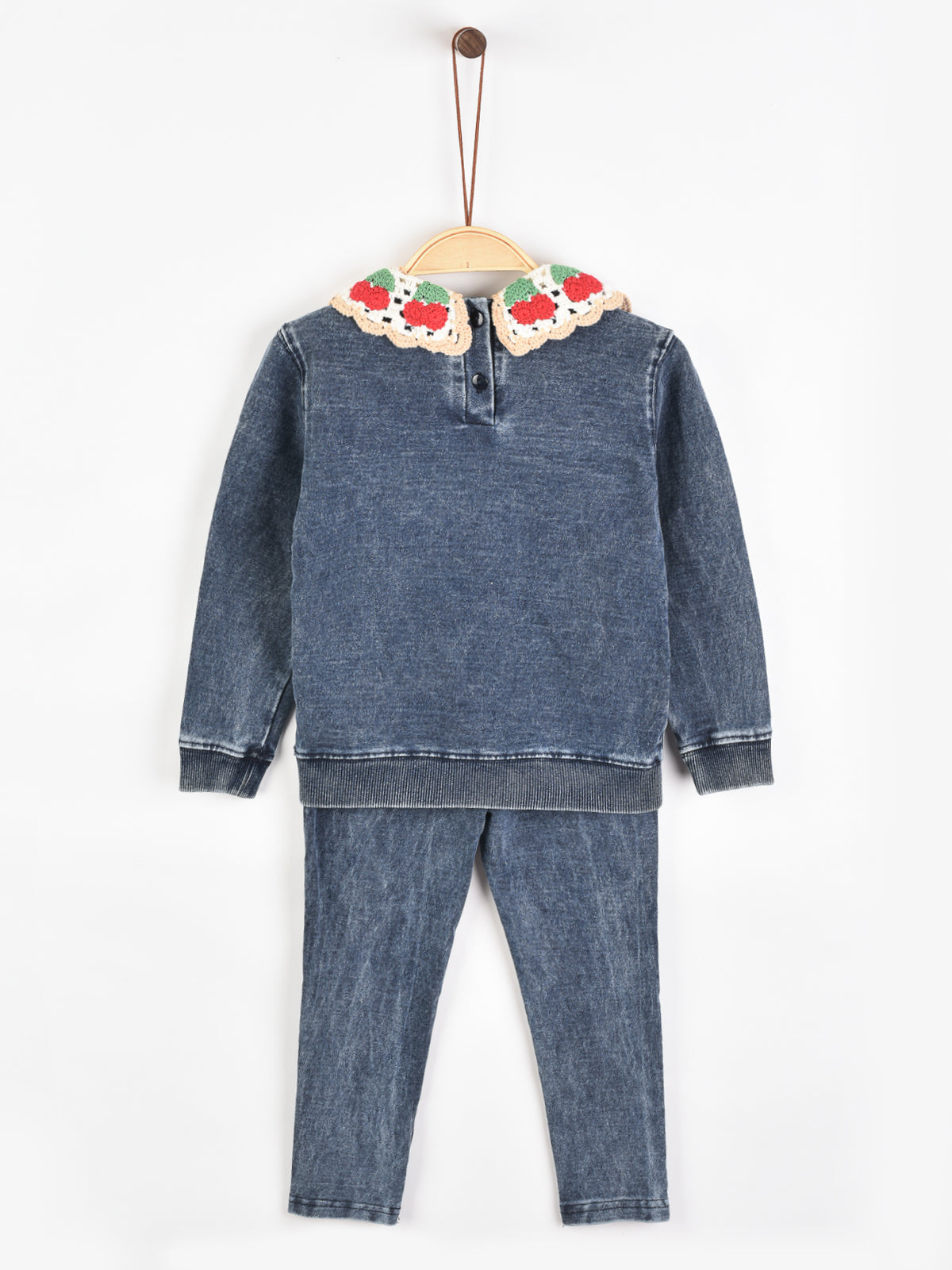 Melange Cherry Collar Baby Set