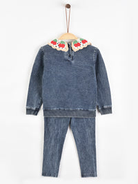 Melange Cherry Collar Baby Set
