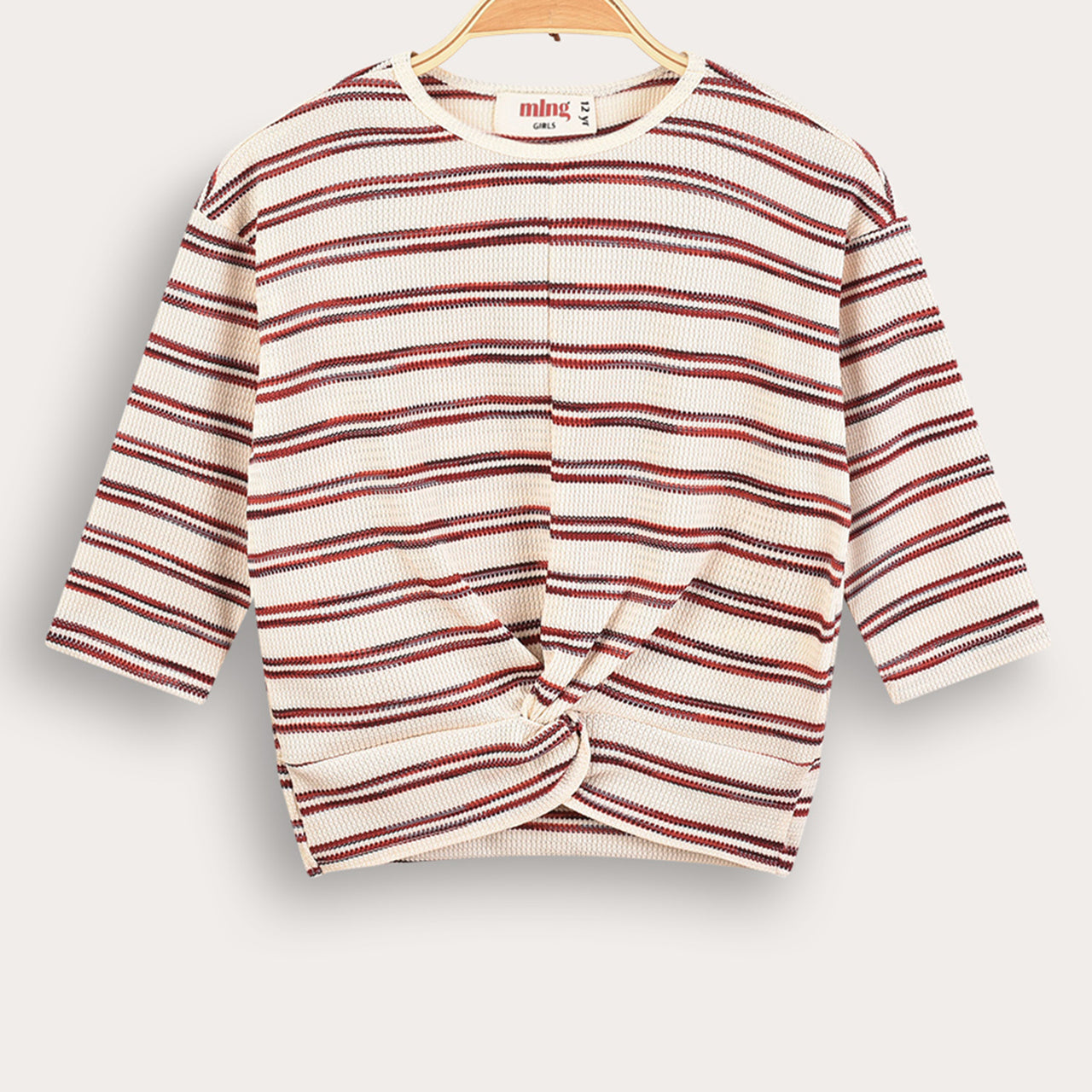 Melange Stripes Girls Shirt