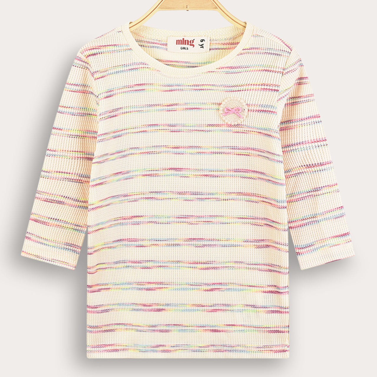 Melange Girls Striped Shirt