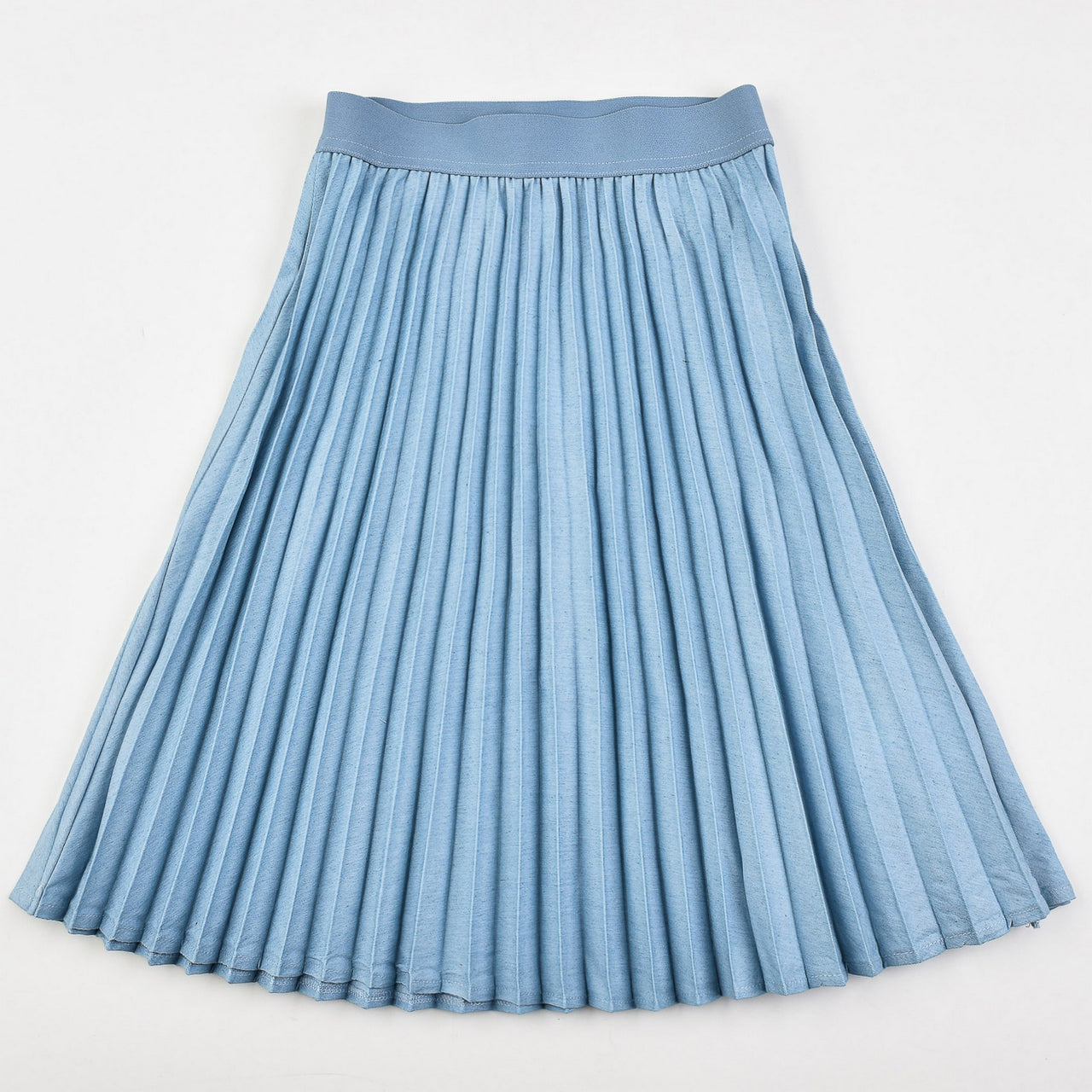 Denim Pleated Skirt