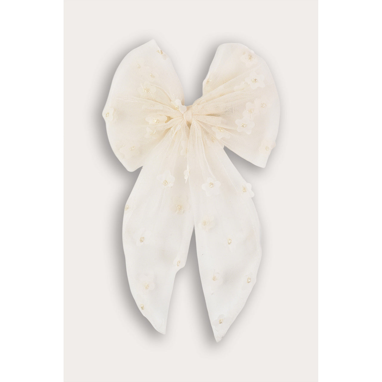 Floral Mesh Bow Clip