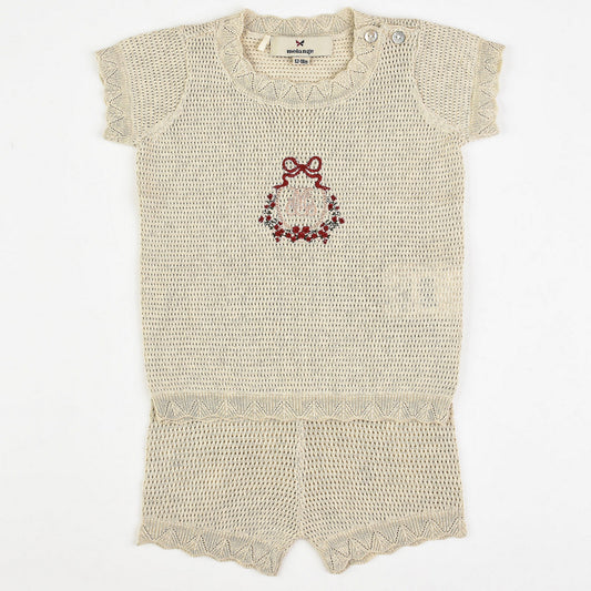 Melange Lincoln Baby Girl Knit Logo Set