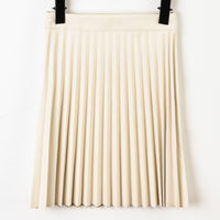 Melange PU Pleated Skirt