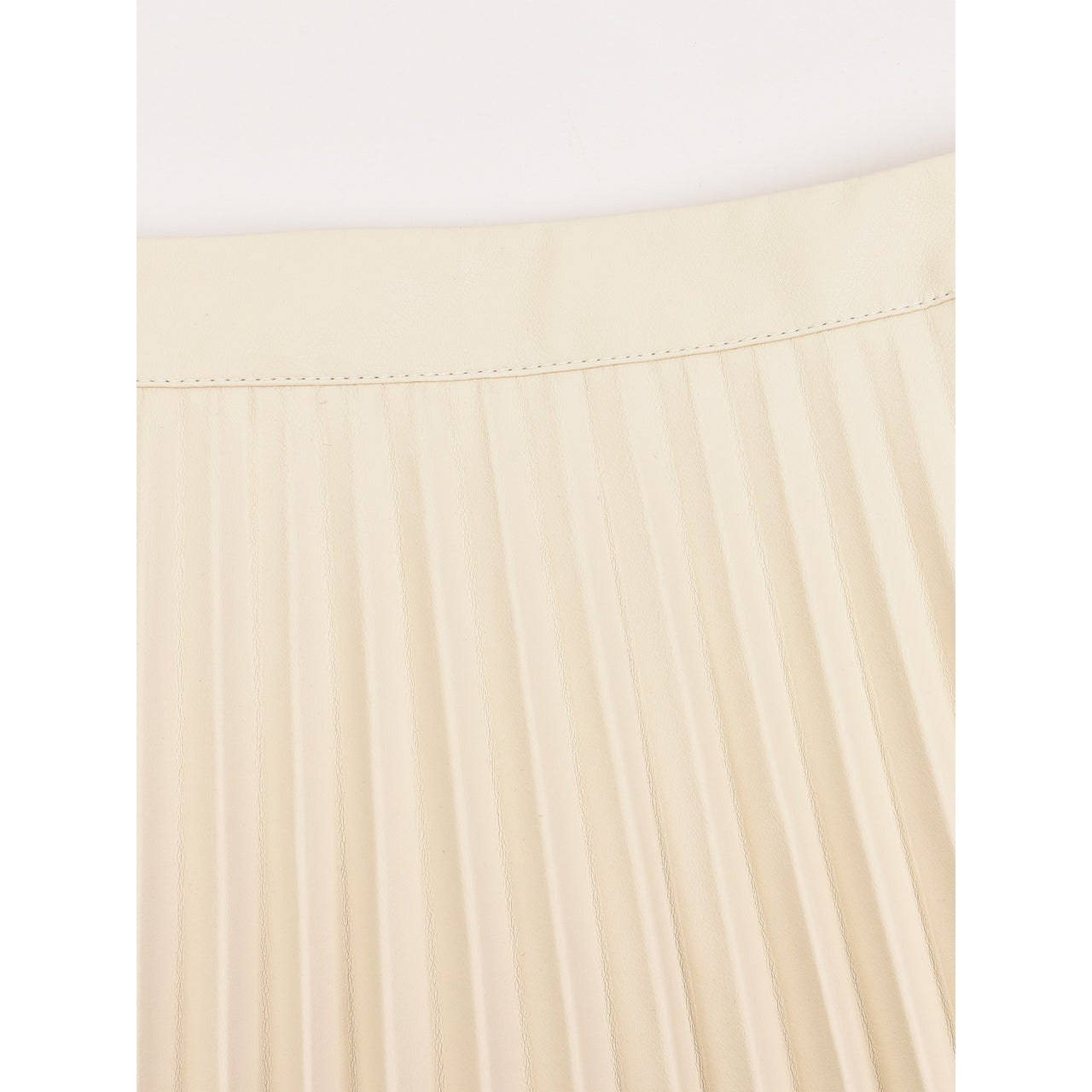 Melange PU Pleated Skirt