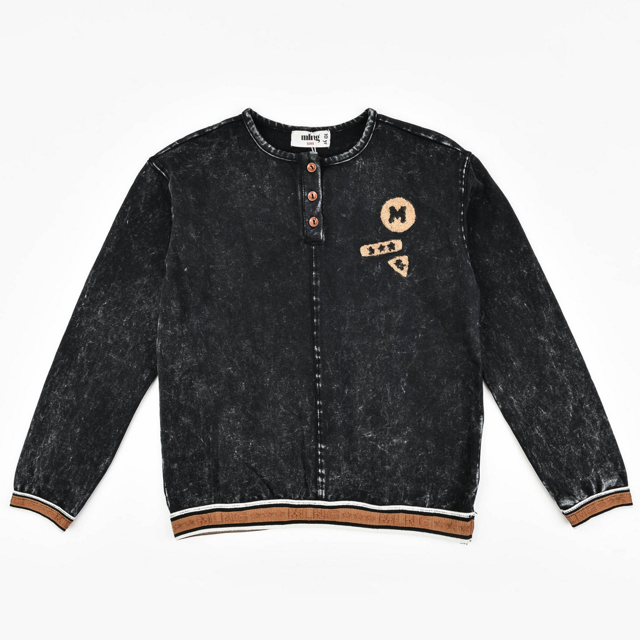 Melange Denim Boys Logo Sweater