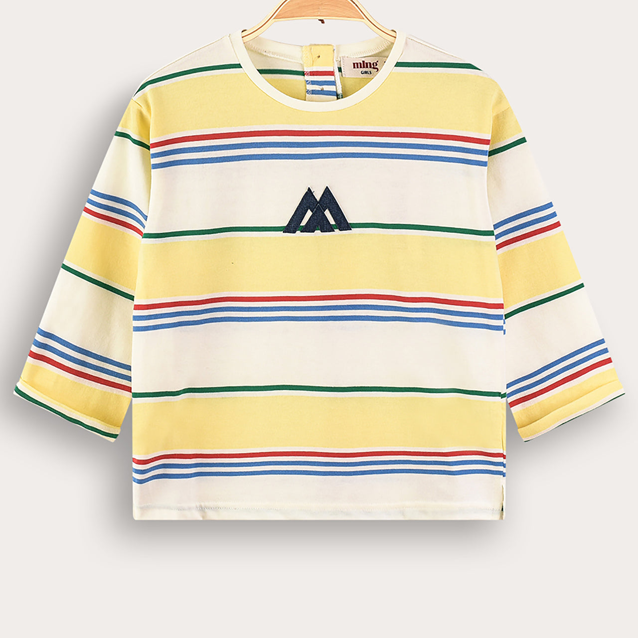 Melange Girls Striped Shirt