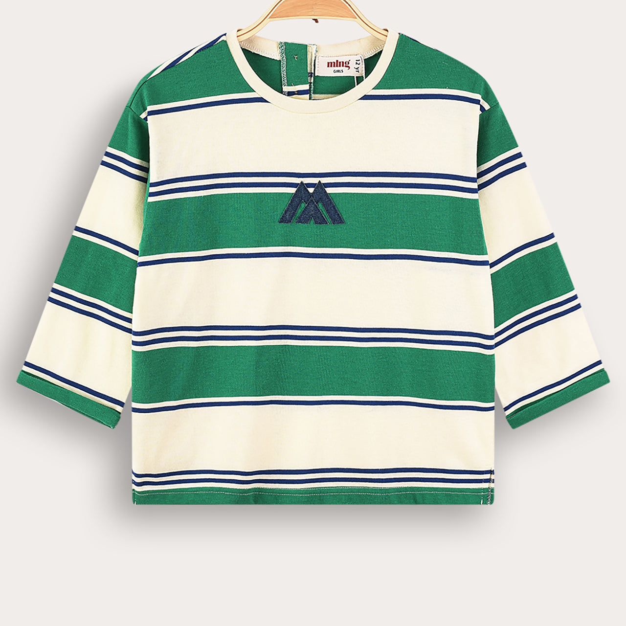Melange Girls Striped Shirt