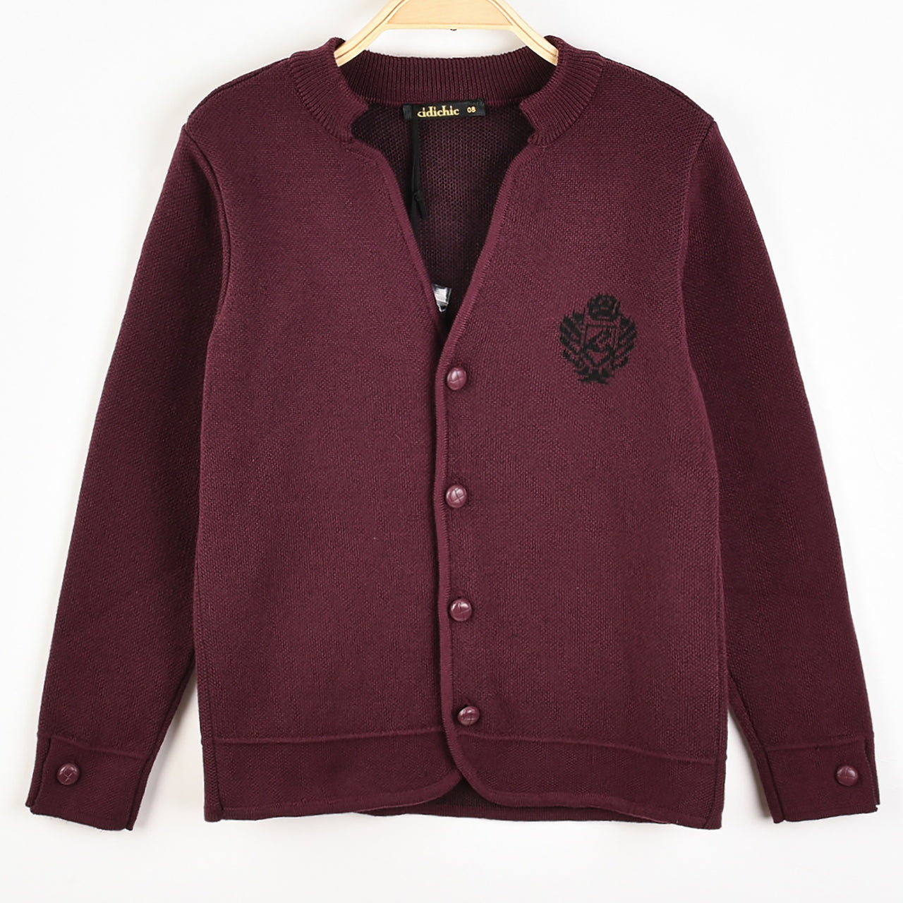 Red Velvet ウェンディ 着用/IG VARSITY KNITWEAR ZIP-UP EHW1807-2_SANGRIAVELVET_01.jpg
