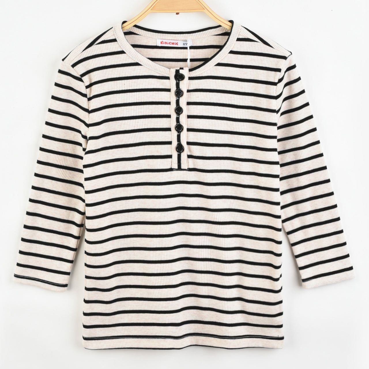 Girls Henley Striped Tee
