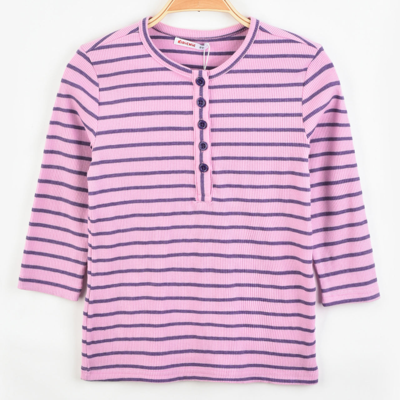 Girls Henley Striped Tee