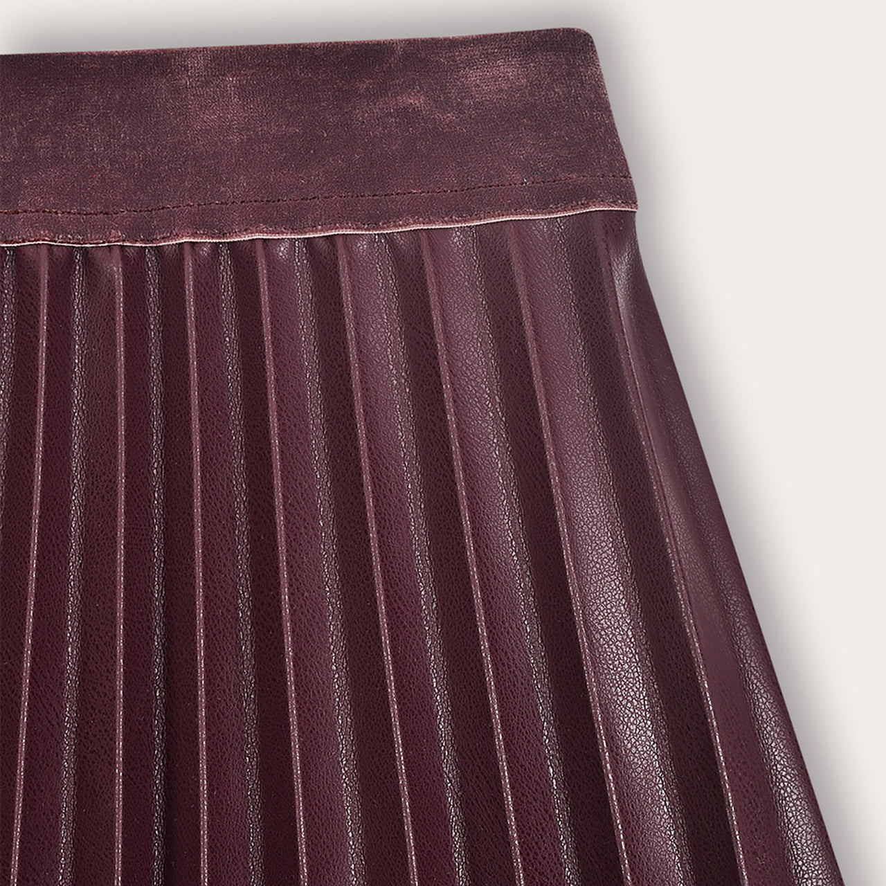 Melange Pleather Pleated Skirt