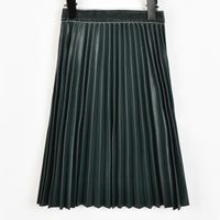 Melange PU Pleated Skirt