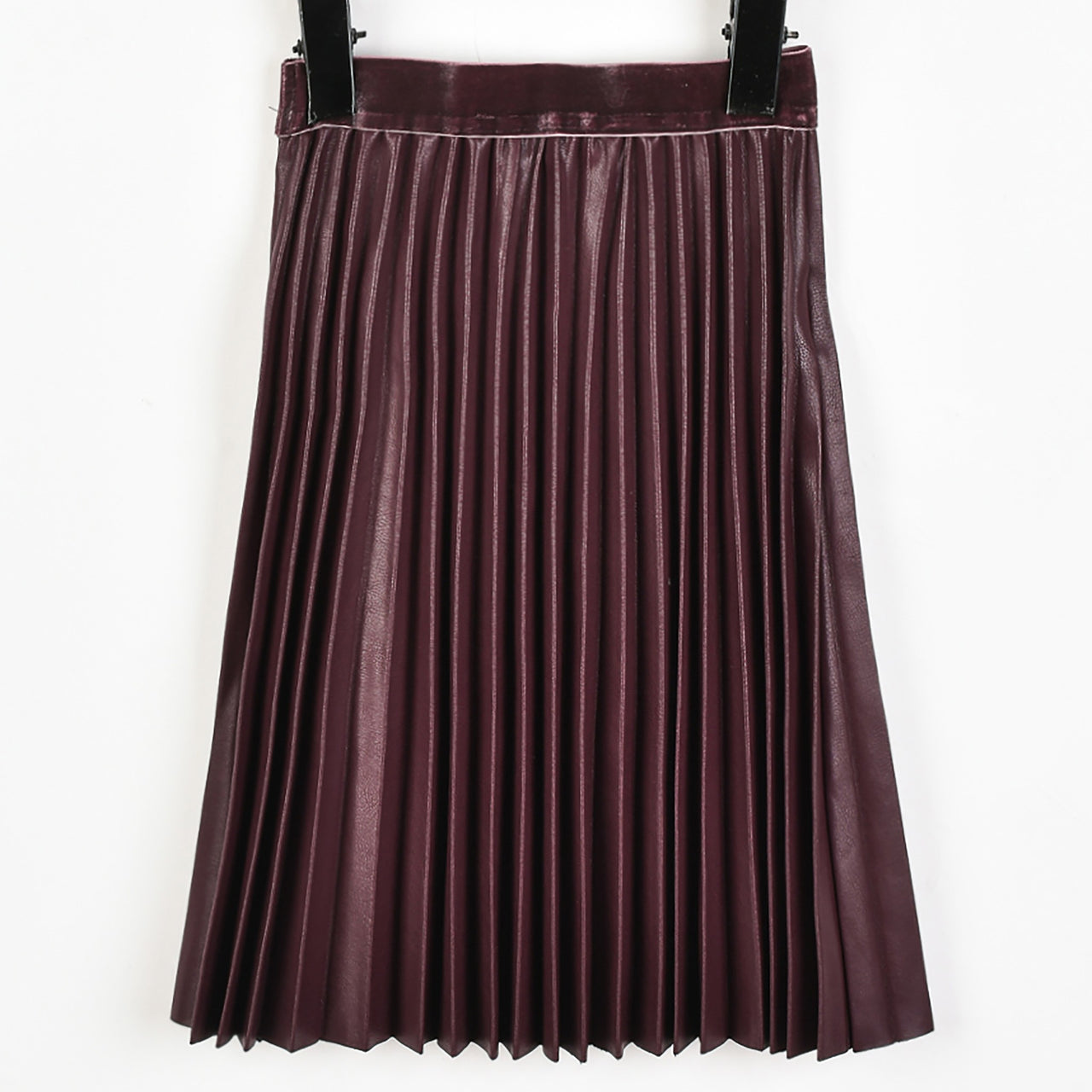 Melange PU Pleated Skirt