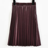 Melange PU Pleated Skirt