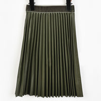 Melange PU Pleated Skirt