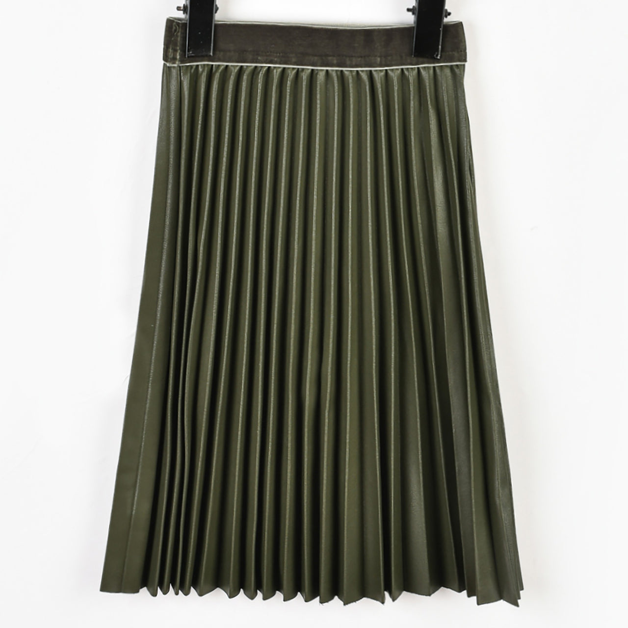 Melange PU Pleated Skirt