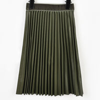 Melange PU Pleated Skirt