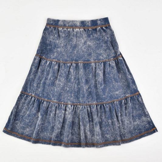 Stone Wash Layers Skirt