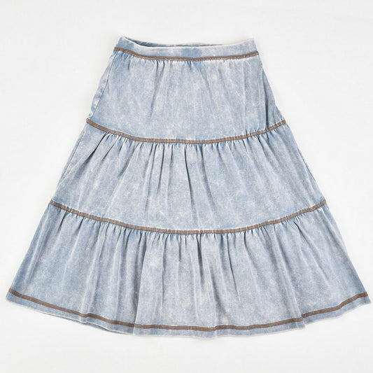 Stone Wash Layers Skirt