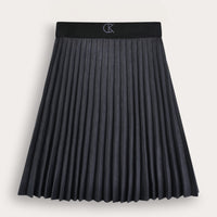 Suede Pleated Skirt