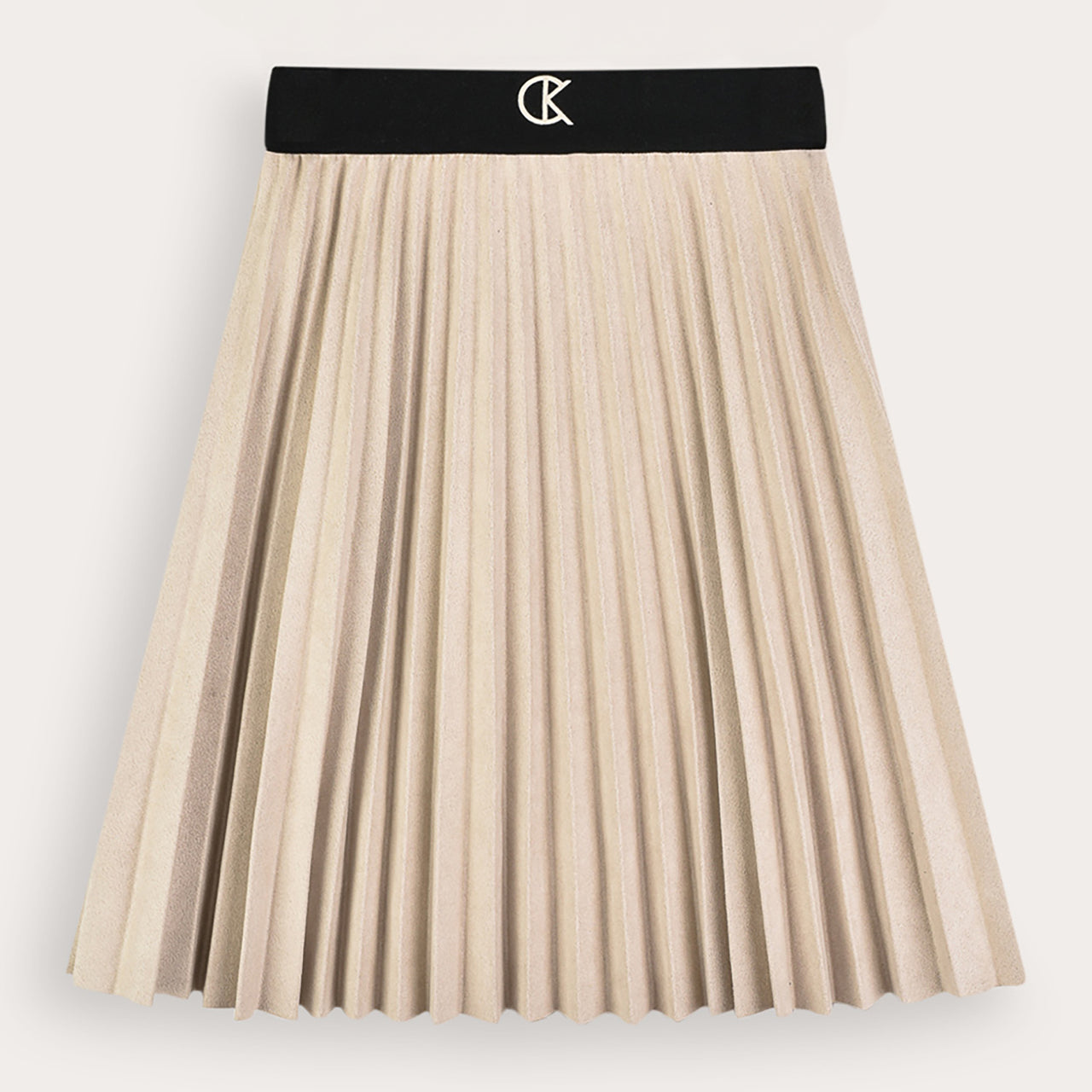 Suede Pleated Skirt