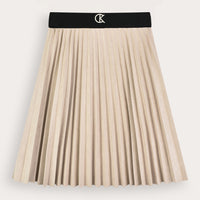 Suede Pleated Skirt