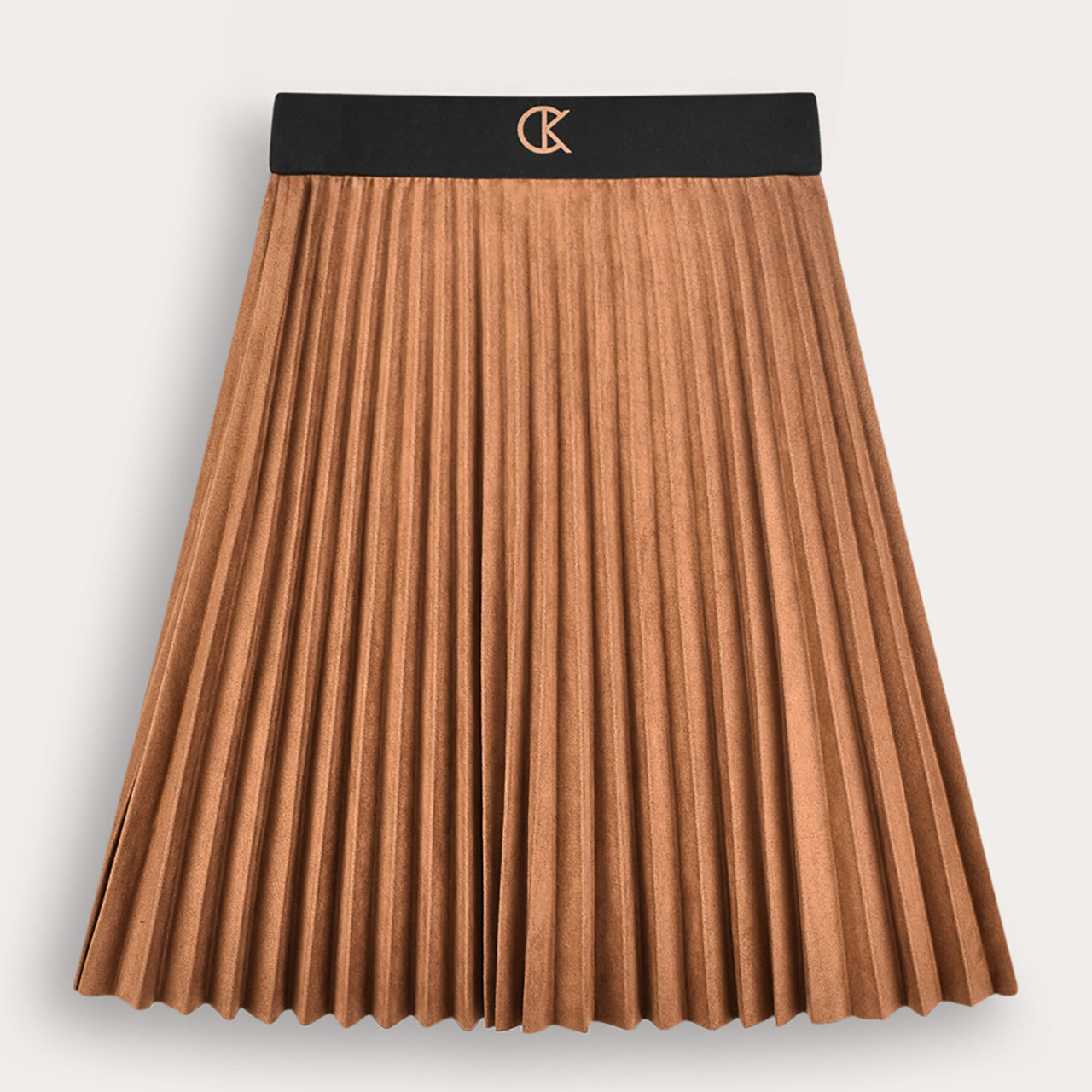 Suede Pleated Skirt