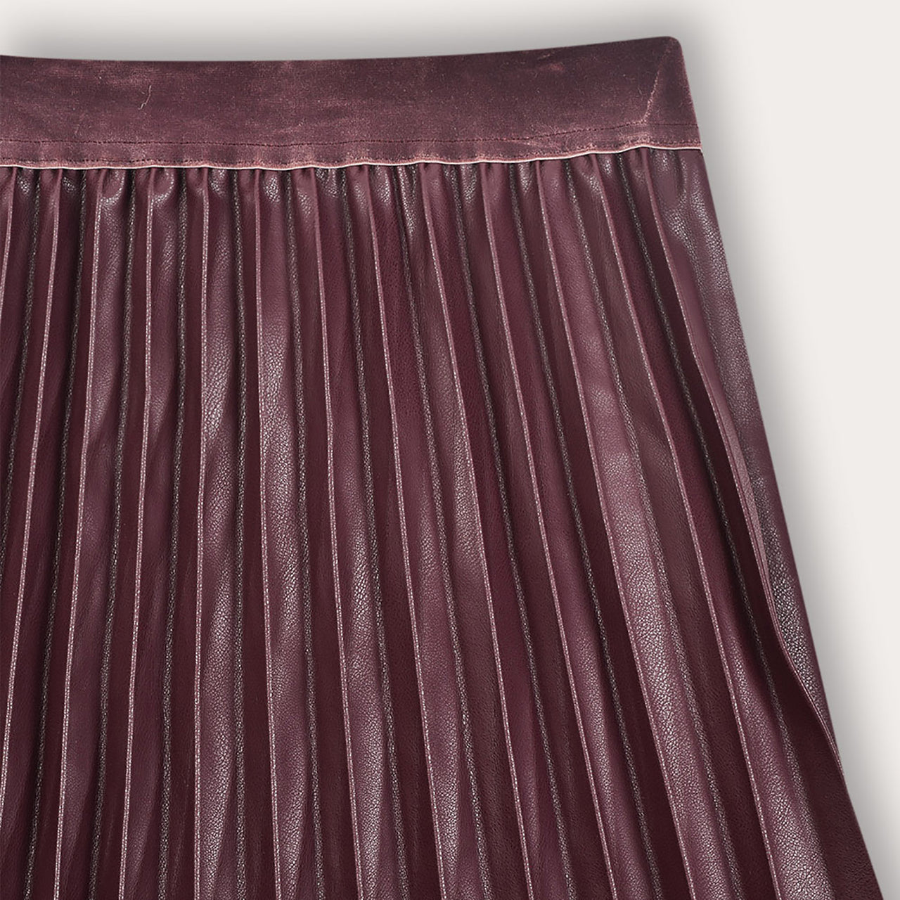 Melange Pleather Pleated Maxi Skirt