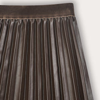 Melange Pleather Pleated Maxi Skirt