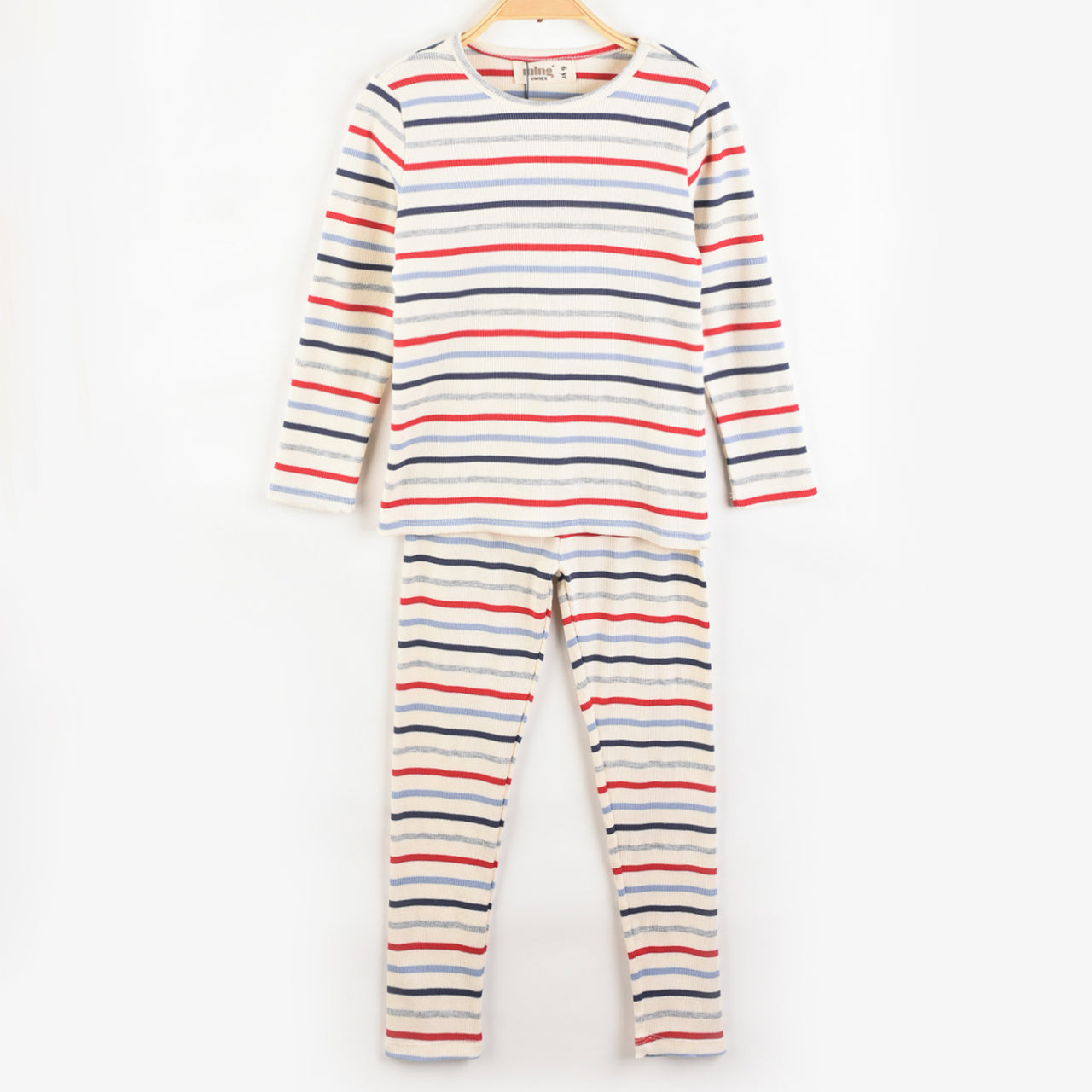 Melange Stripes Rib PJ Set