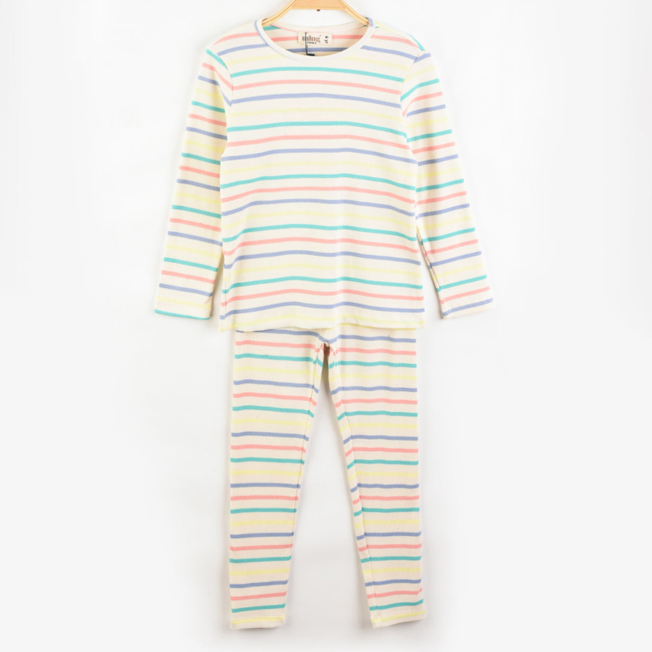 Melange Stripes Rib PJ Set