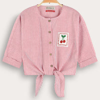 Melange Cherry Denim Top