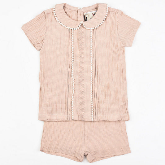 Melange Linen Texture Baby Set