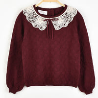 Hadas Lace Collar Knit Sweater