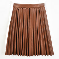 Hadas Pleated Pleather Skirt
