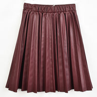 Hadas Pleated Pleather Skirt