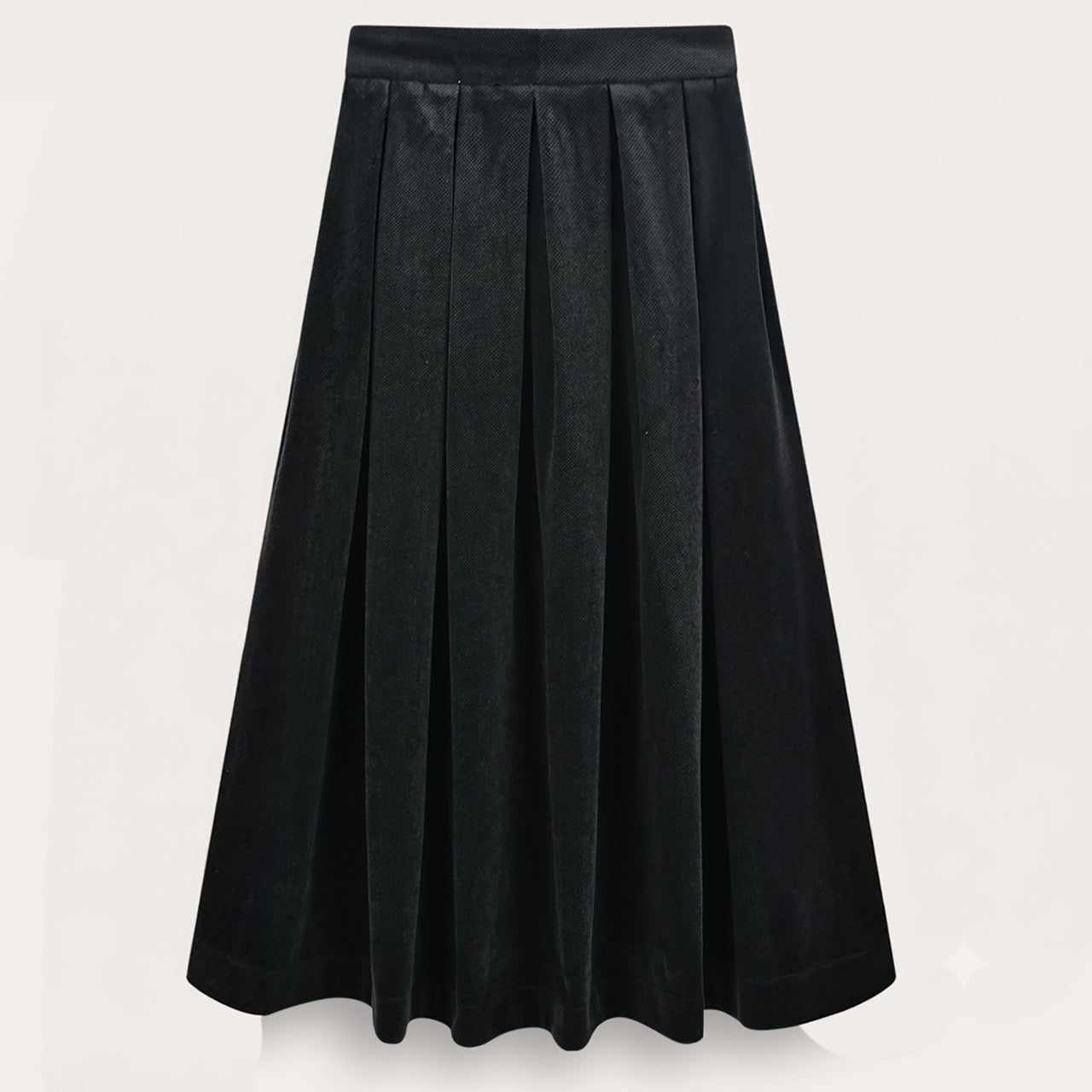 Pleated Velour Skirt