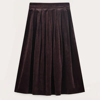Pleated Velour Skirt