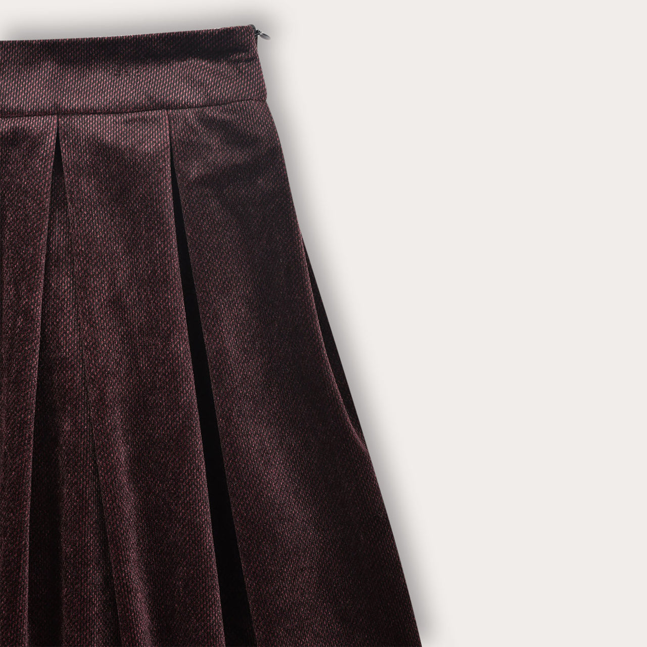 Pleated Velour Skirt