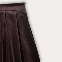 Pleated Velour Skirt