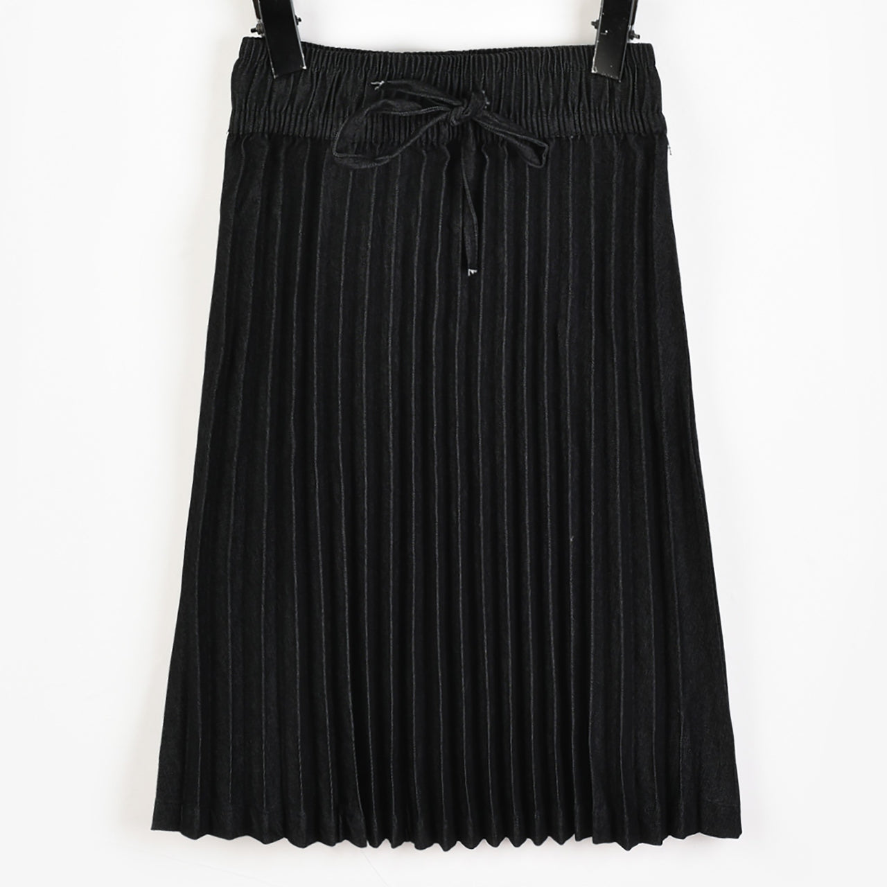 Melange Bow Pleated Skirt