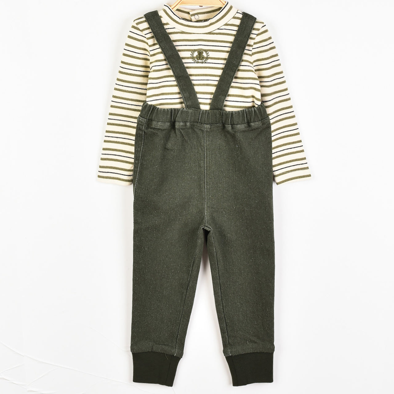 Melange Stripes Onesie Overall Set
