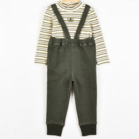 Melange Stripes Onesie Overall Set