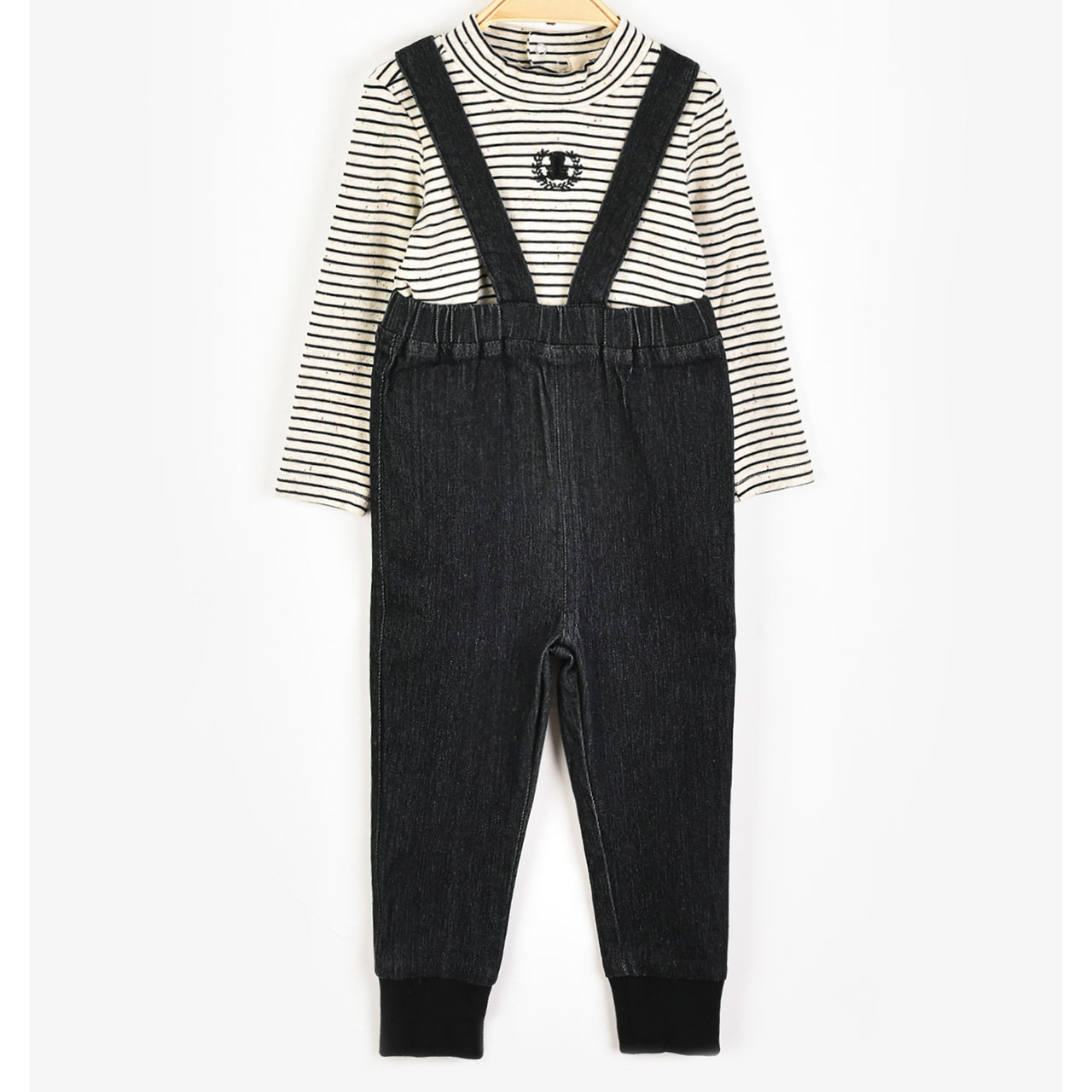 Melange Stripes Onesie Overall Set