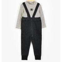 Melange Stripes Onesie Overall Set