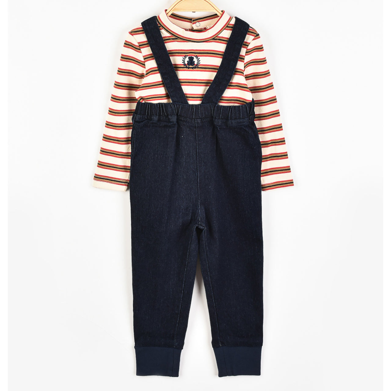 Melange Stripes Onesie Overall Set